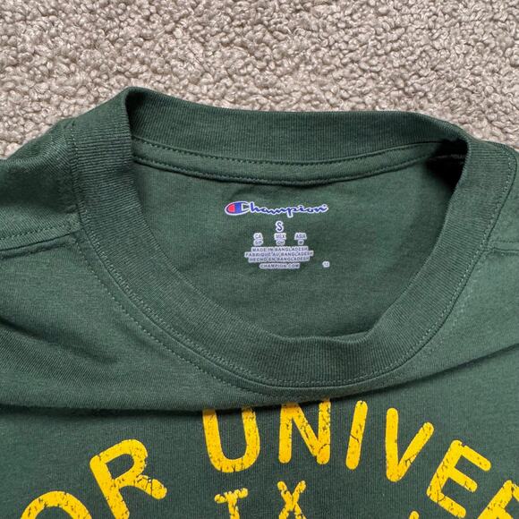 Champion Women’s Baylor University Green Yellow Tee T-Shirt Size Small - Picture 2 of 6